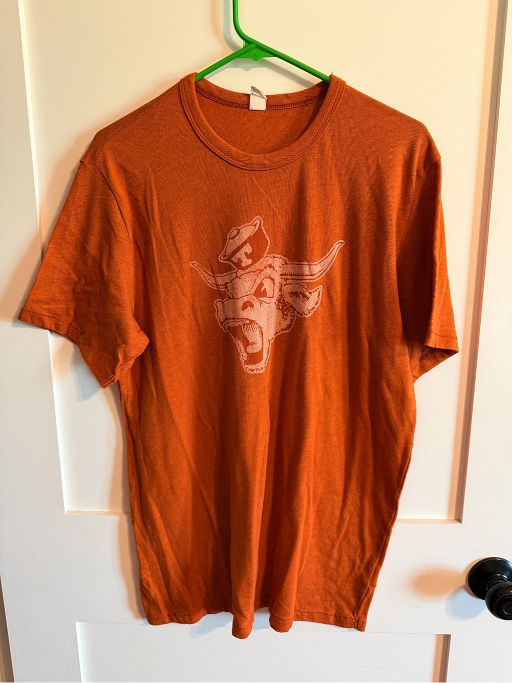 Alternative Orange Graphic Short-Sleeve Tee with Texas  Longhorn Artwork